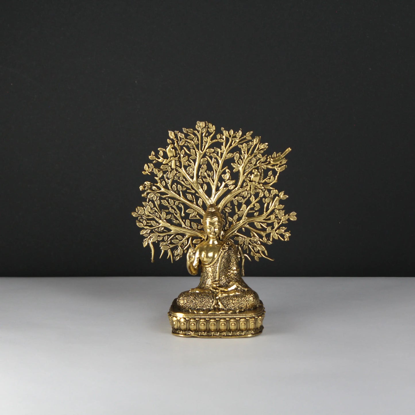 Buddha under tree brass small idol